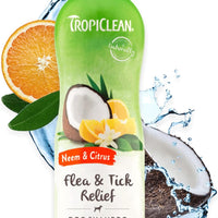 TropiClean 2-in-1 Papaya & Coconut Dog Shampoo and Conditioner | Natural Pet Shampoo Derived from Natural Ingredients | Cat Friendly | Made in the USA | 20 oz.