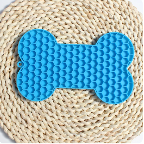 Bone Shape Silicone Licking Pad Pet Dog Peanut Butter Slow Food Bowl Eating for Cats Dogs Feeder Feeding Lickmat