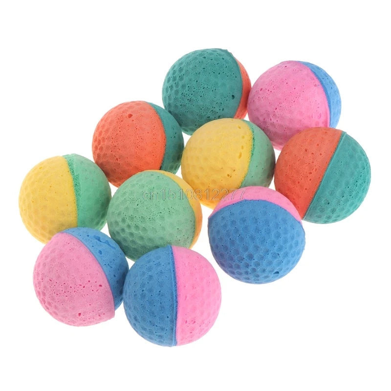 10 Pcs Pet Toy Latex Balls Colorful Chew For Dogs Cats Puppy Kitten Soft Elastic-cats toys