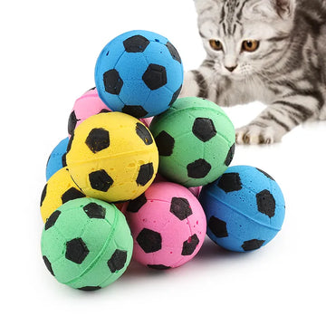 10pcs EVA Colorful Ball Cat Toy Pet Foam Footaball Toys Outdoor Play Pet Toys
