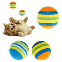 10 Pcs/Set Rainbow Ball Pet Toys EVA Soft Interactive Cat Dog Puppy Kitten Play Funny Colorful Gifts Chew Balls Pets Products