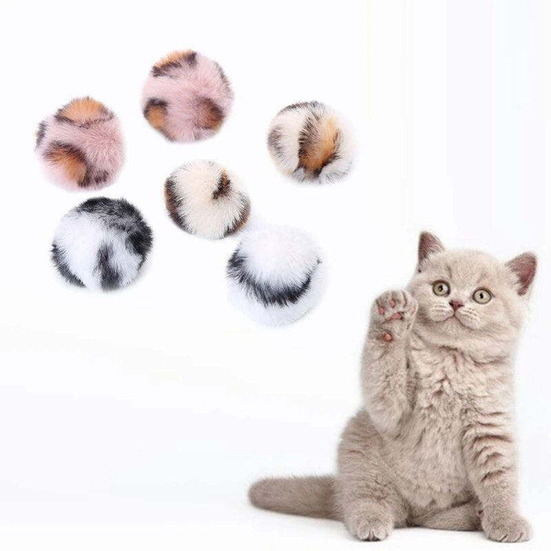 6pcs Pet Cat Toy Cat Chew Toy Plush Fashion Kitten Ball Toy Kitten Playing Toy with Catnip Funny Interactive Toys for Cats