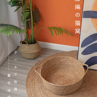 Rattan Cat Nest All Year Round Neutral Papyrus Nest Internet Celebrity Winter Warm Cat Bed Cat Scratch Board Kennel Cat Pet Supplies