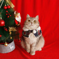 Cat Christmas Cloak Dog New Year Shawl Pet Scarf British Shorthair Autumn and Winter Clothes Warm Teddy Collar