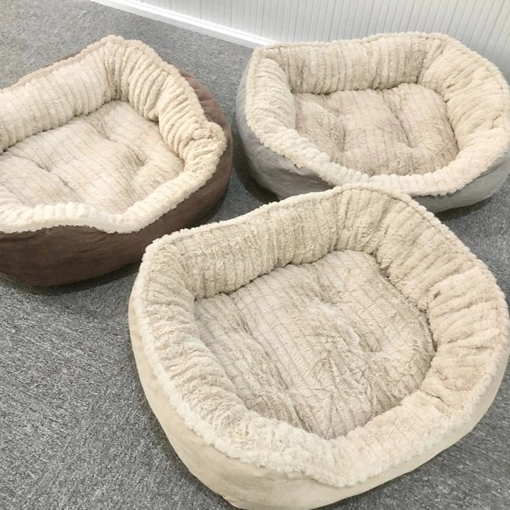 Three Sizes Pet Dog Cat Nest Kennel Super Soft Velvet Autumn and Winter Warm Bed Large Size Small Size Corgi Foreign Trade Universal
