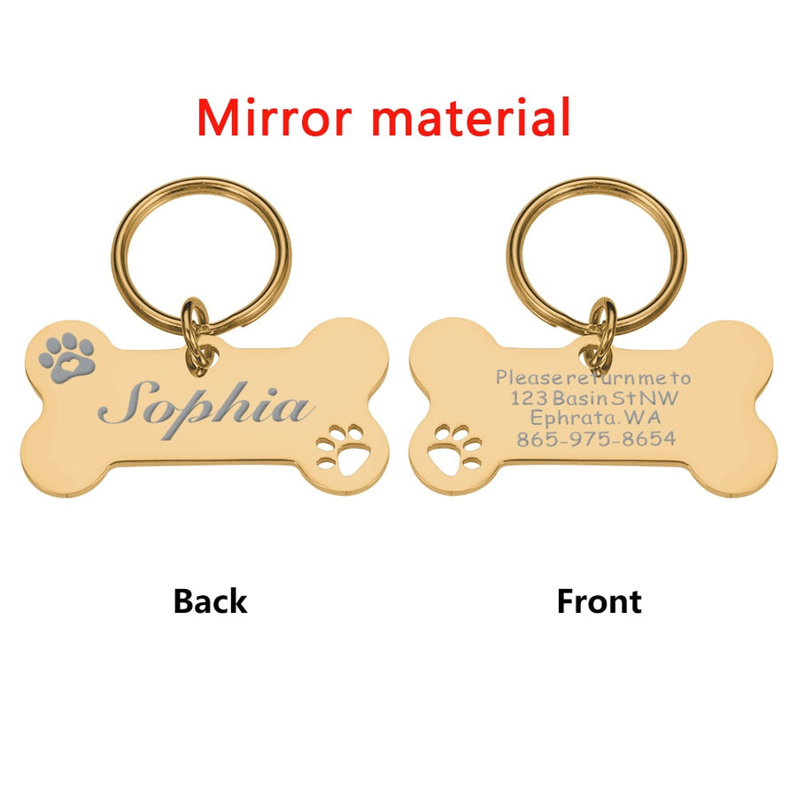 Customizable Engraved Dog Collar Tags