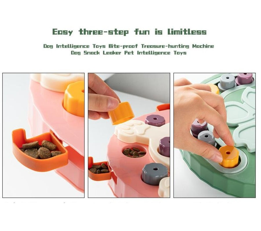 Anti-Gulping Pet Feeding Toys Cat Dog Puzzle Toys Interactive Puzzle Food Feeders IQ Training for Dog/Large/Medium/Small Chewers