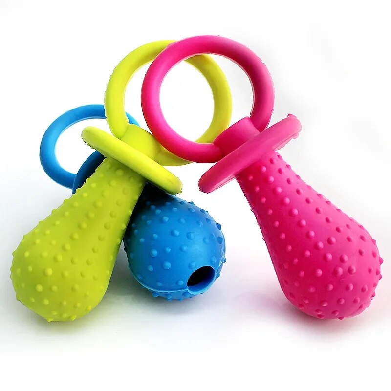 Safe Chewing Bell Rubber Pacifier Dogs Supplies Toys Bite-resistant Clean Teeth Puppy Toys Pet Toys Interactive Products