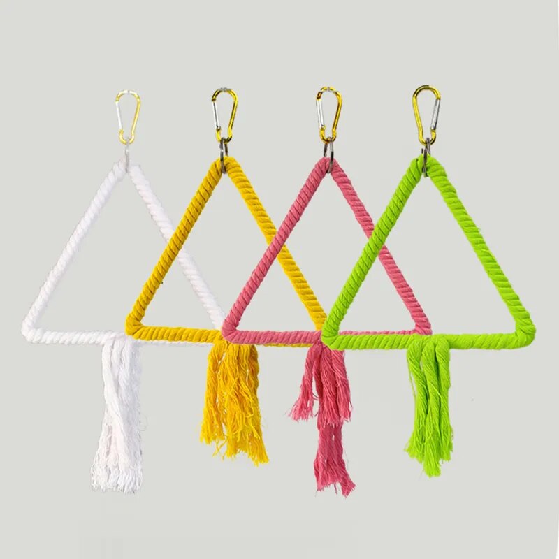 Pet Bird Toys Parrot Swing Rings Toy Colorful Cotton Rope Rings Bird Supplies Cotton Rope Toy Bird Cage Accessories Decor