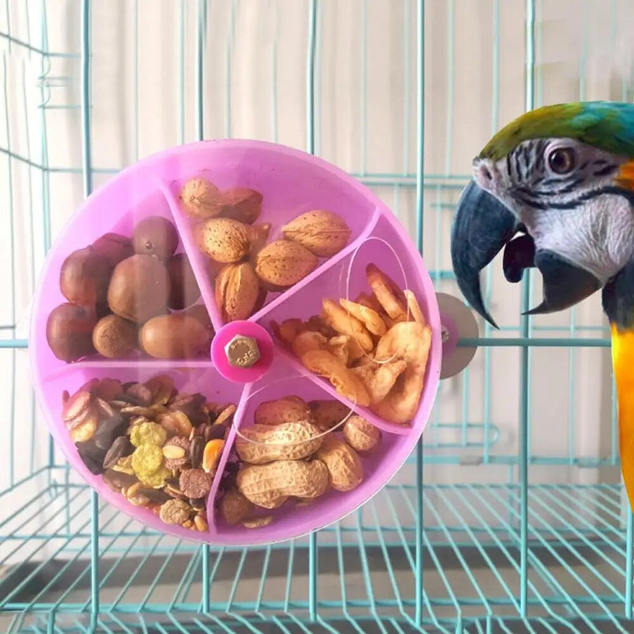 Toy Parrot Toy Chewing Rotate Pet Parrot Toys Wheels Bite Birds Foraging Food Box Cage Feeder birds accessoires
