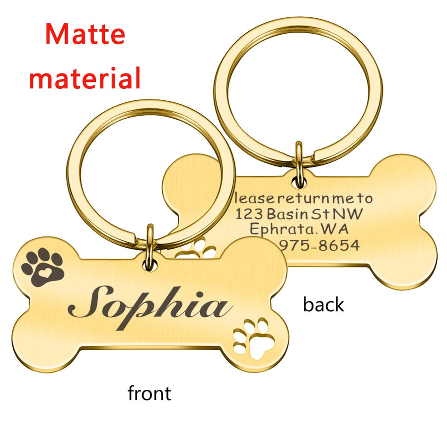 Customizable Engraved Dog Collar Tags