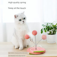 Cat Toy Cat Teaser Self-Help Relieving Stuffy Handy Gadget Polygonum Multiflorum Feather Spring Cat Toy Ball Full Sisal Tumbler