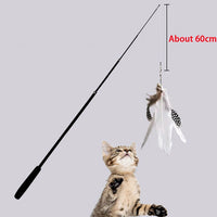 Four Section Telescopic Cat Stick 1.8m Super Long Carbon Fiber Fishing Rod Scratch Resistant Feather Cat Toy Pet Supplies