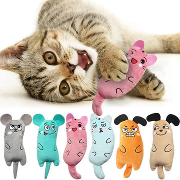 Funny Interactive Pet Toys Plush Cat Toy Accessories Mini Teeth Grinding Catnip Toys Kitten Chewing Squeaky Toy Pet Supplies