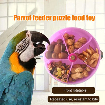 Toy Parrot Toy Chewing Rotate Pet Parrot Toys Wheels Bite Birds Foraging Food Box Cage Feeder birds accessoires