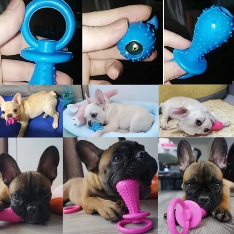 Safe Chewing Bell Rubber Pacifier Dogs Supplies Toys Bite-resistant Clean Teeth Puppy Toys Pet Toys Interactive Products