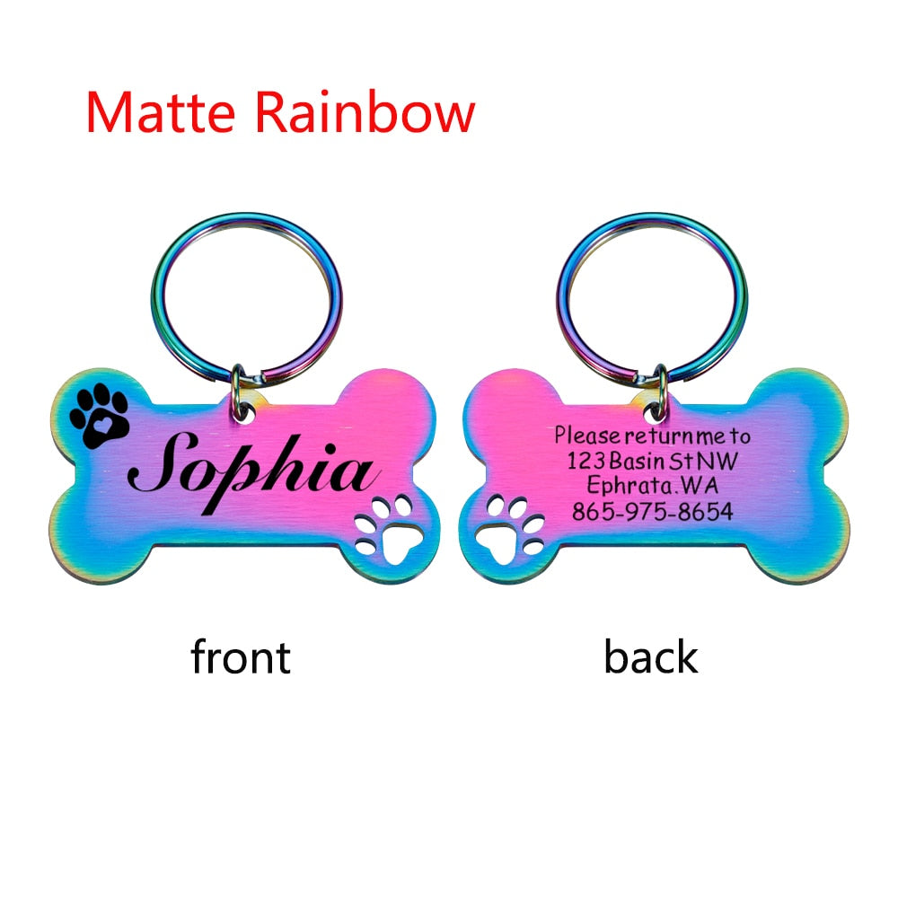 Customizable Engraved Dog Collar Tags