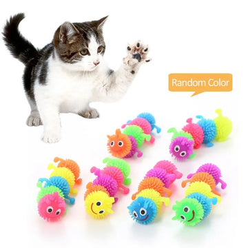 Pet Supplies Funny Cat Toy Simulation Caterpillar Rubber Puppy Chew Toy Pet Toy Cat Molar Resistance To Bite Accessories