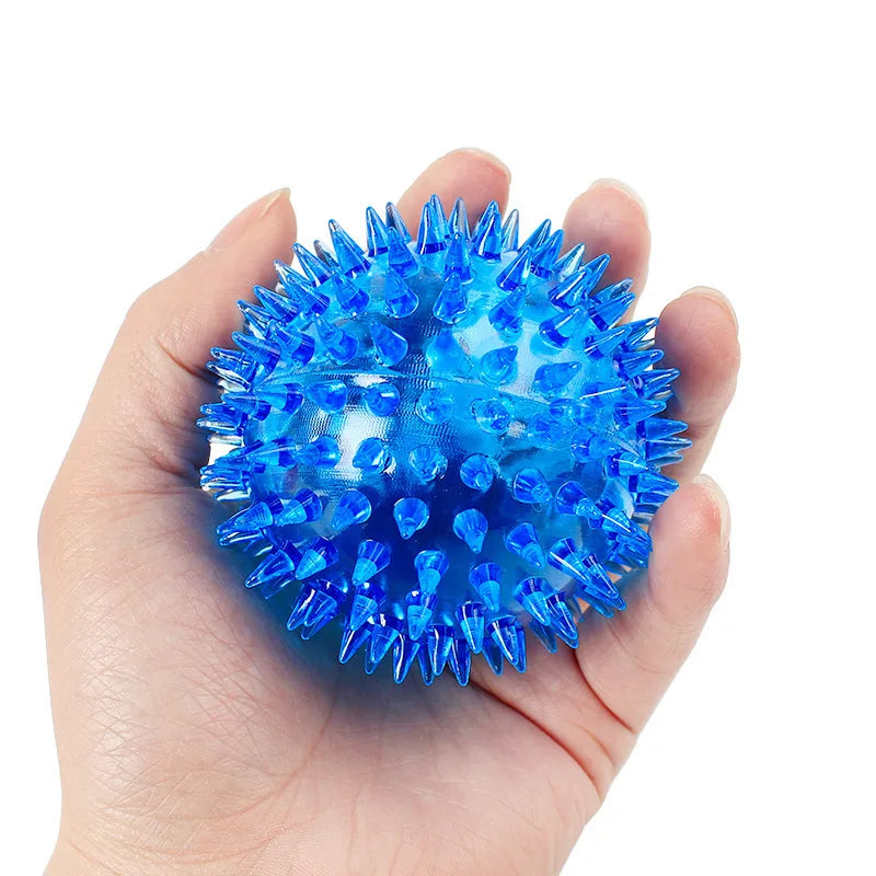 Dog Toy Pet Luminous Toy Ball Squeaky Bite Resistant Elastic Hedgehog Ball Small, Medium and Large Dog Bites Toy Spiky Ball