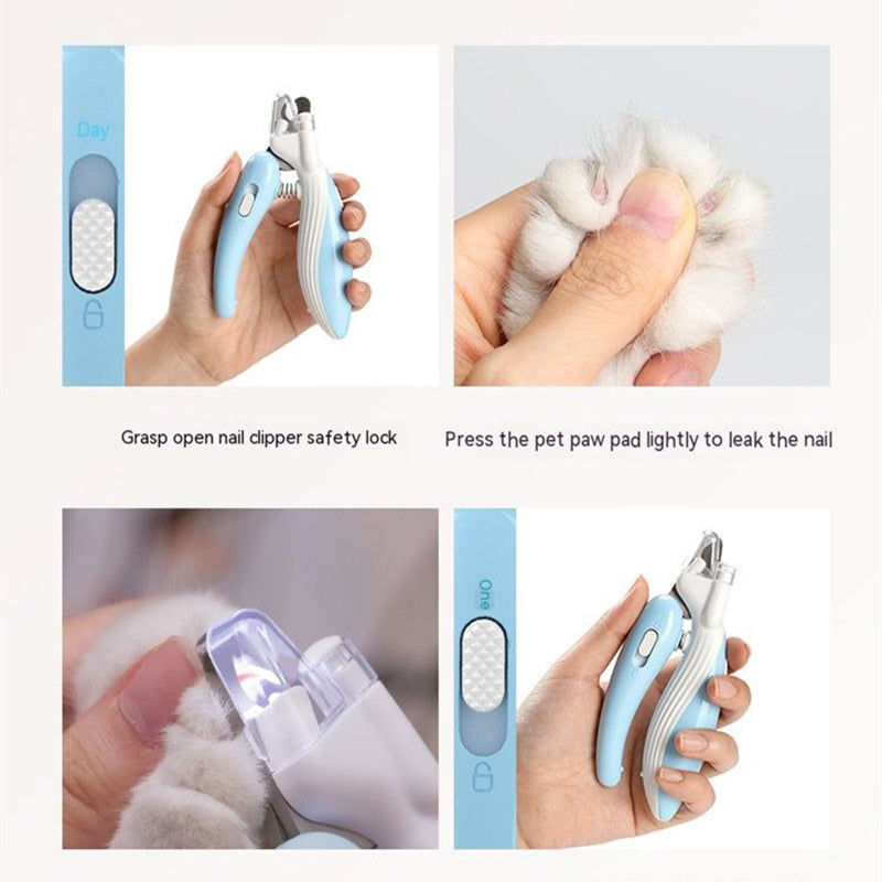 Pet nail clippers Dog Cat Nail Trimmer Labor-Saving Nail Clipper Convenient LED electric nail grinder dog grooming supplies