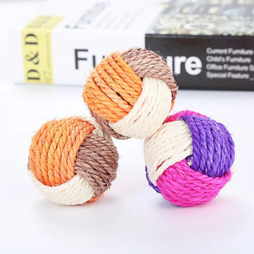Cat Ball Toy Funny Interactive Cat Pet Toys Play Chewing Rattle Scratch Catch Pet Cat Exercise Toy Sisal Balls 1Pc