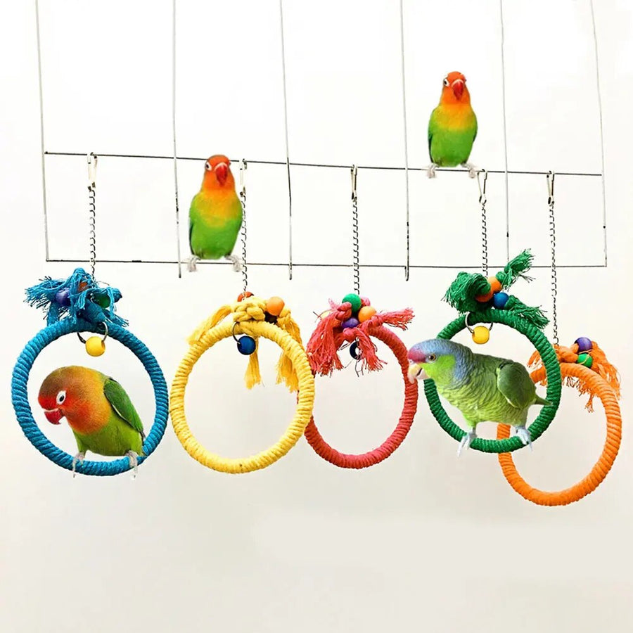 Pet Bird Chewing Toy Cotton Rope Parrot Toy Bite Bridge Bird Tearing Toys Cockatiels Training Hang Swings Birds Cage Supplies